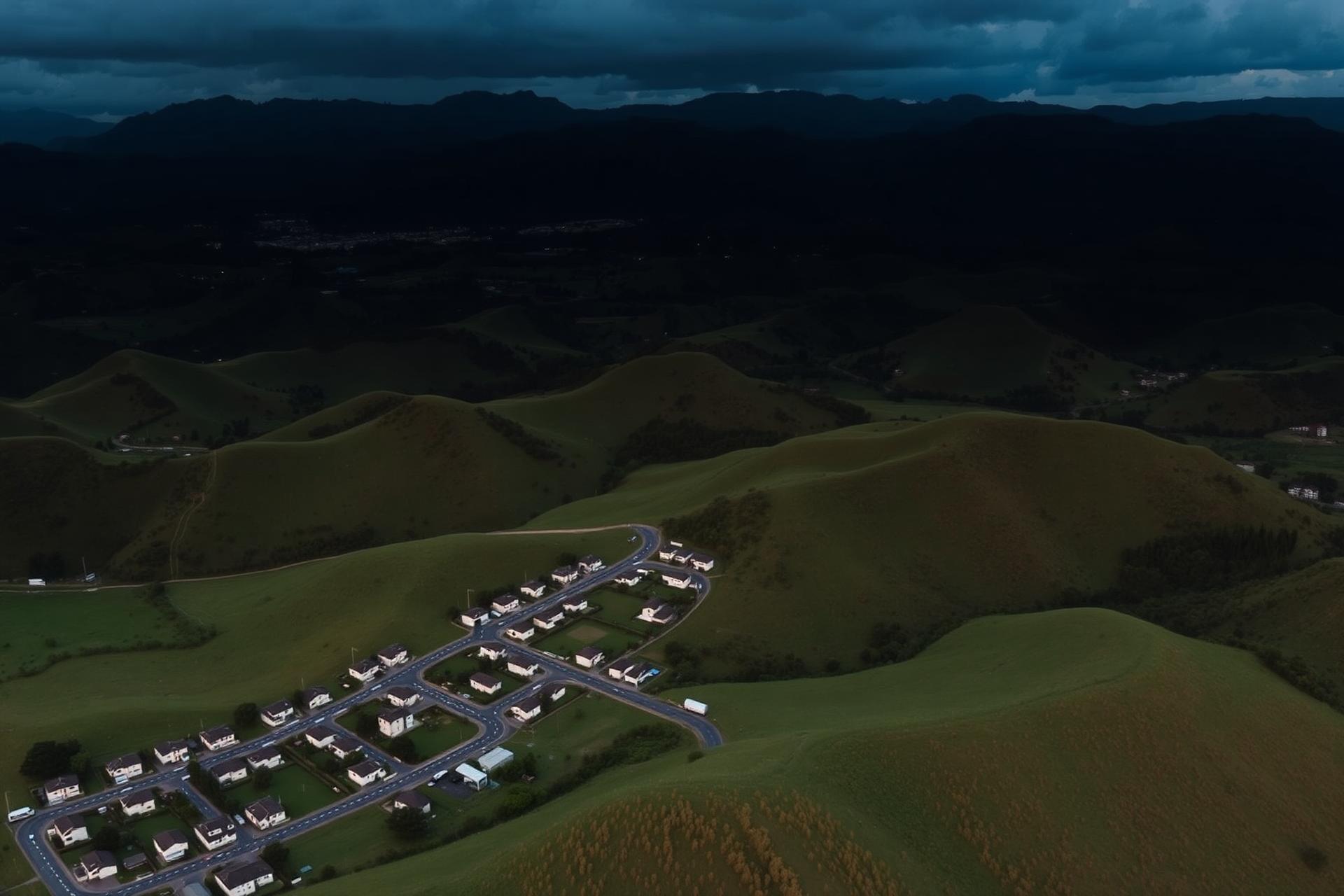 Vista aérea de loteamento planejado